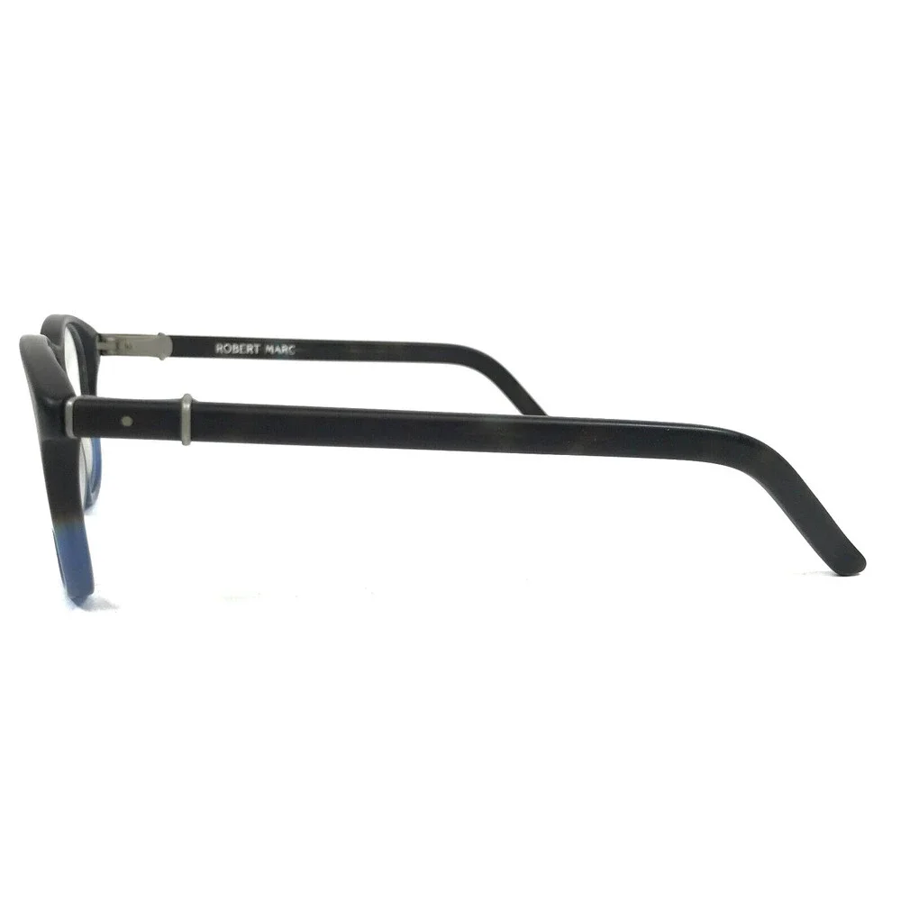 Robert Marc Eyeglasses Frames 830-259M Matte Black Pale Blue Round 45-19-140
